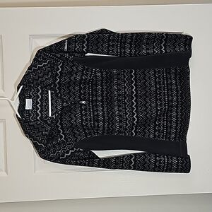 Columbia Quarter Zip Pullover Black Gray Fleece Size XS